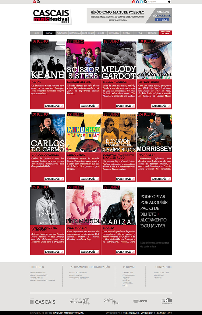 Cascais Music Festival | Site com Loja Online Cascais Music Festival | Site com Loja Online