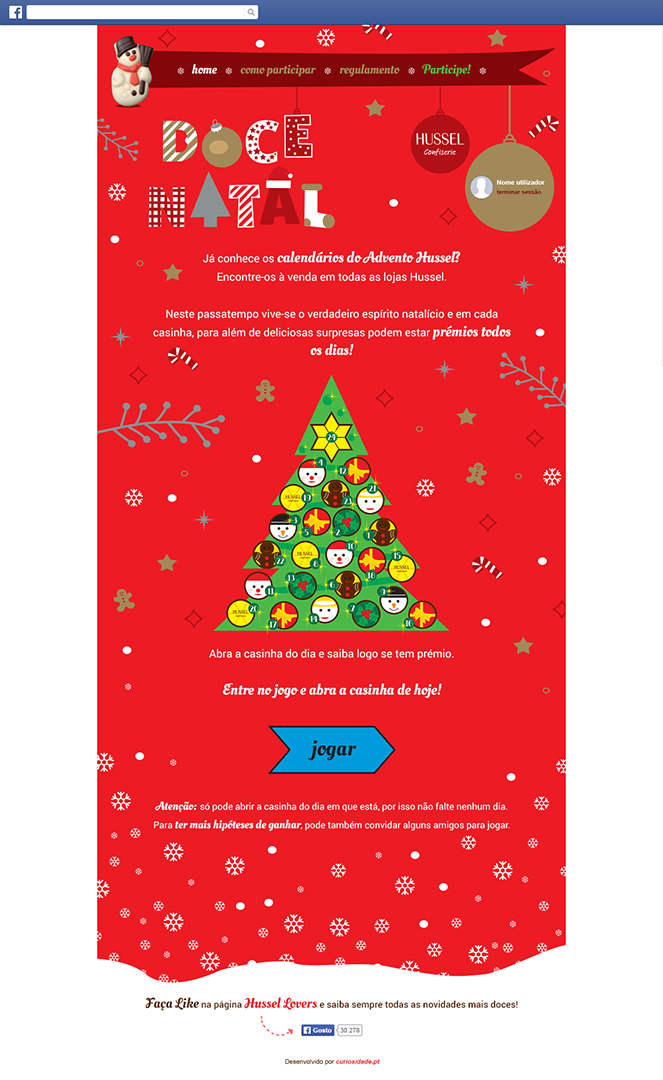 Aplicação de Facebook "Doce Natal" Aplicação de Facebook "Doce Natal"