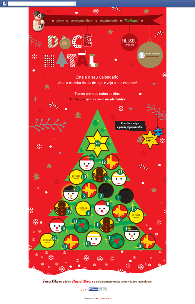 Aplicação de Facebook "Doce Natal" Aplicação de Facebook "Doce Natal"